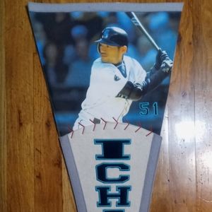 Rare Seattle Mariners Ichiro Suzuki Embroidered Wool Pennant